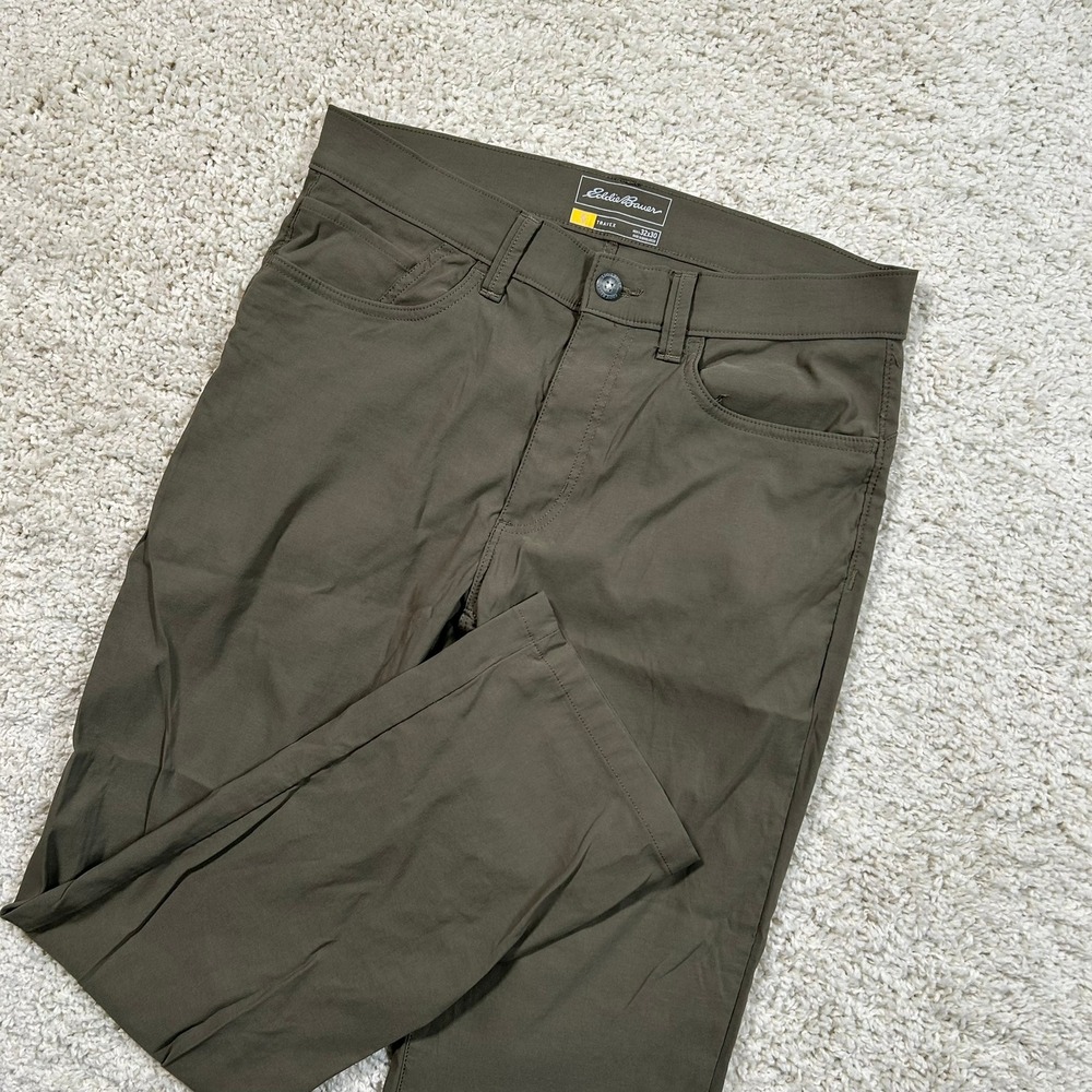 Eddie Bauer Travex Pants 32x30 Horizon Guide Olive Green Nylon Straight Leg